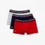 Lacoste 3 Pack Iconic Boxers Red/Grey/Navy