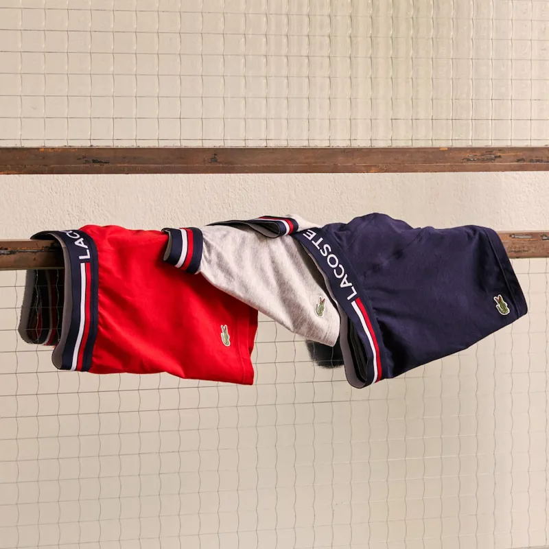Lacoste 3 Pack Iconic Boxers Red/Grey/Navy-5