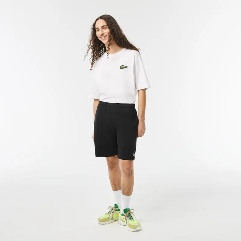 Lacoste GH9627 00 166 Mens Brushed Cotton Fleece Shorts Black