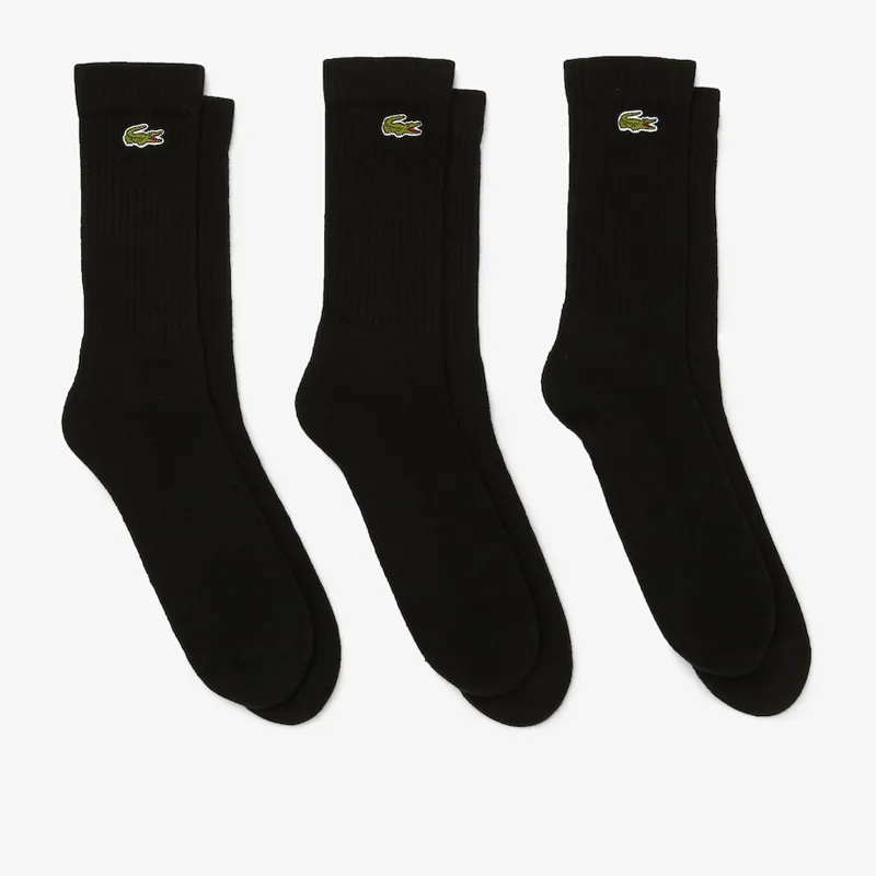 Lacoste 3pack High Cut Sports Socks Black