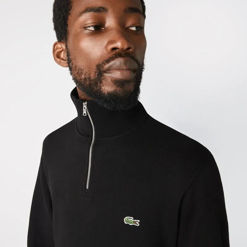 Lacoste SH1927 00 CCA Mens Zip Neck Sweatshirt Black