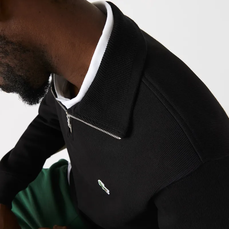 Lacoste Zip Neck Sweatshirt Black-4