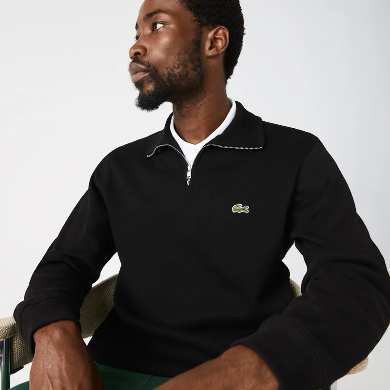 Lacoste Zip Neck Sweatshirt Black-5