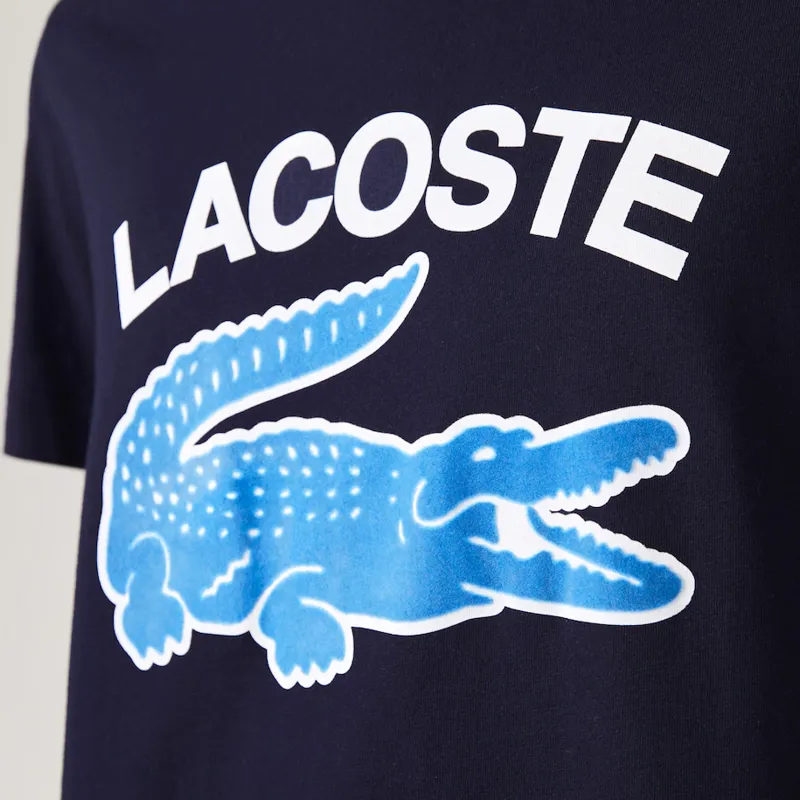 Lacoste Crocodile Print T-Shirt Navy SMALL ONLY LAST ONE-3