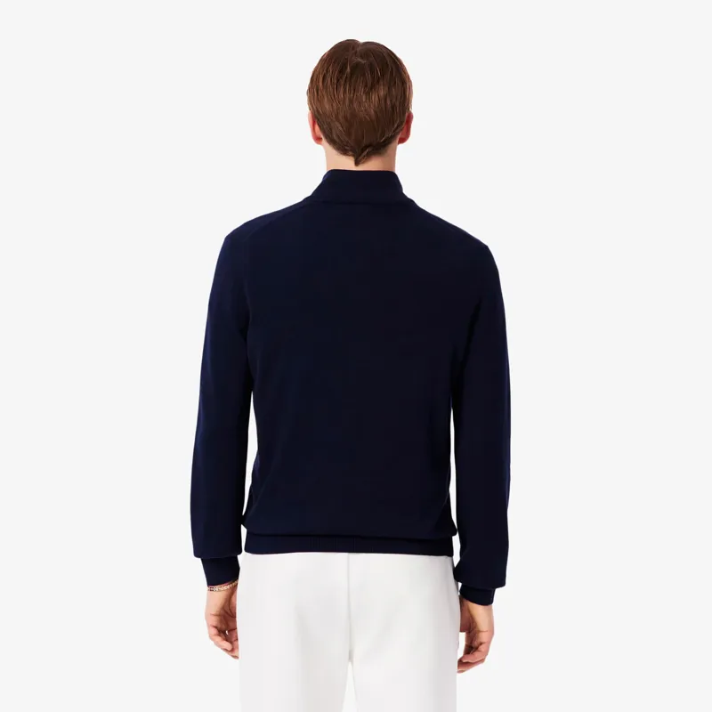 Lacoste Zippered Organic Cotton Sweater Navy-5