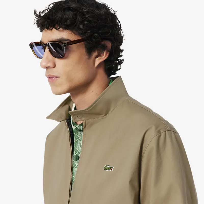 Lacoste Water-Repellent Twill Harrington Jacket Beige MEDIUM ONLY -3