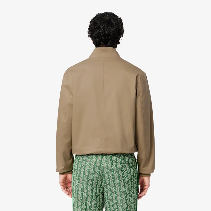 Lacoste Water-Repellent Twill Harrington Jacket Beige MEDIUM ONLY -5