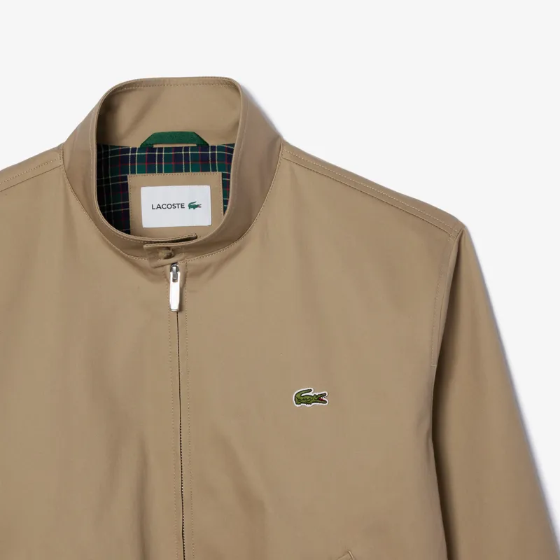 Lacoste Water-Repellent Twill Harrington Jacket Beige MEDIUM ONLY -1