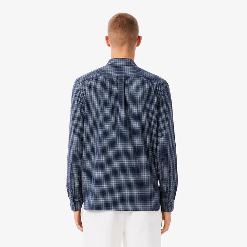Lacoste Plaid Flannel Shirt Navy-5