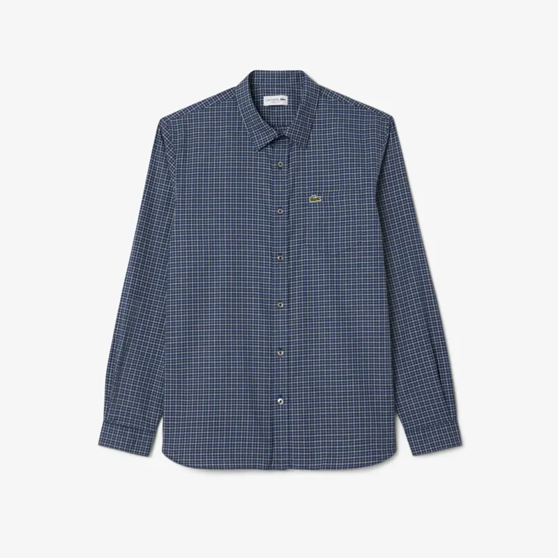 Lacoste Plaid Flannel Shirt Navy-3