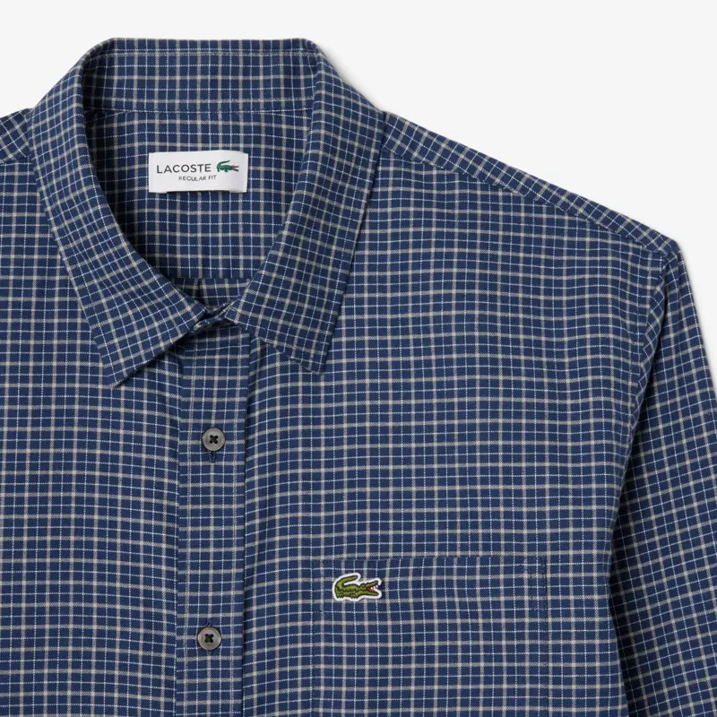 Lacoste Plaid Flannel Shirt Navy-6