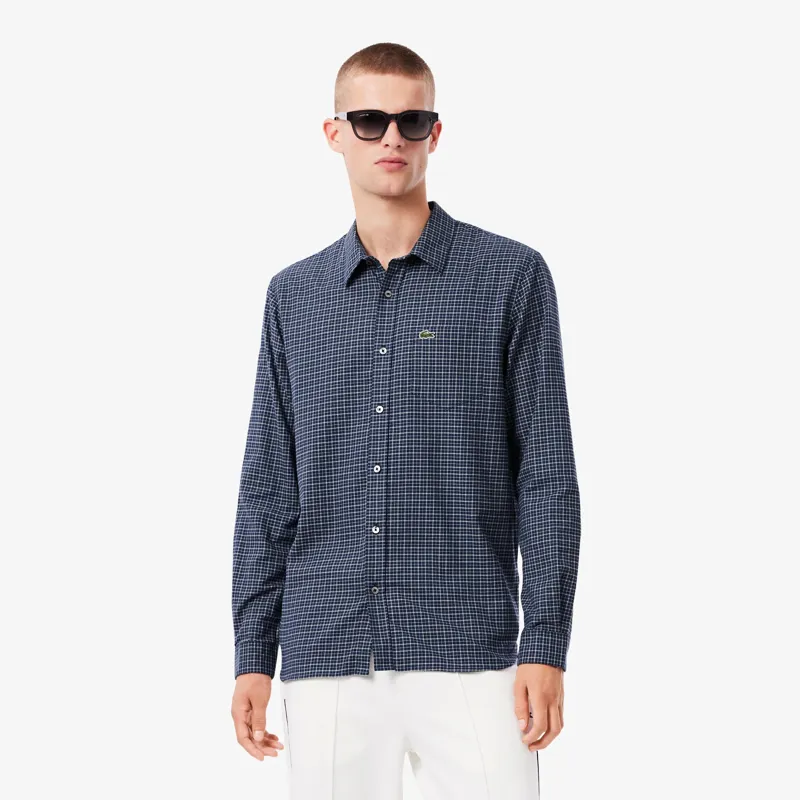 Lacoste Plaid Flannel Shirt Navy-1