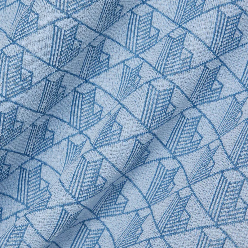 Lacoste Monogram Jacquard Polo T-shirt Blue-7
