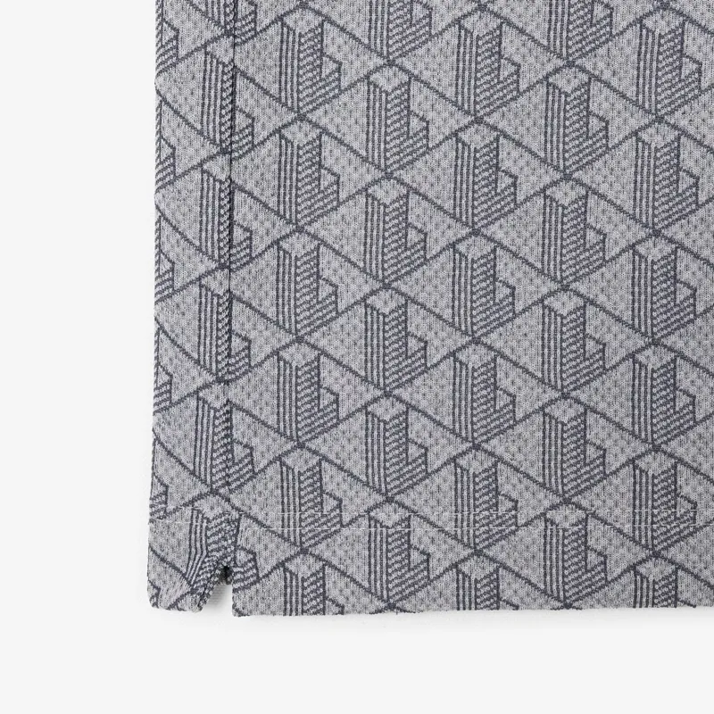 Lacoste Monogram Jacquard Polo T-shirt Grey-2