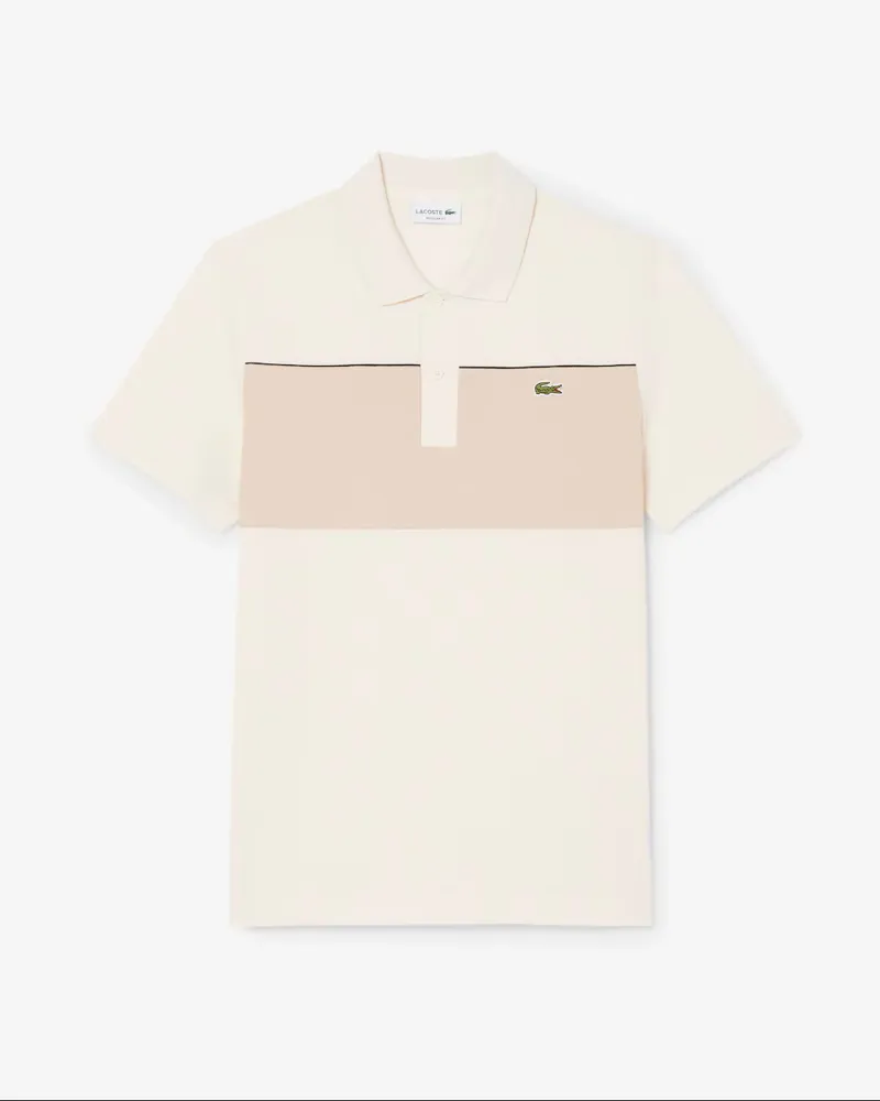 Lacoste Colour Block Polo Shirt Beige-3