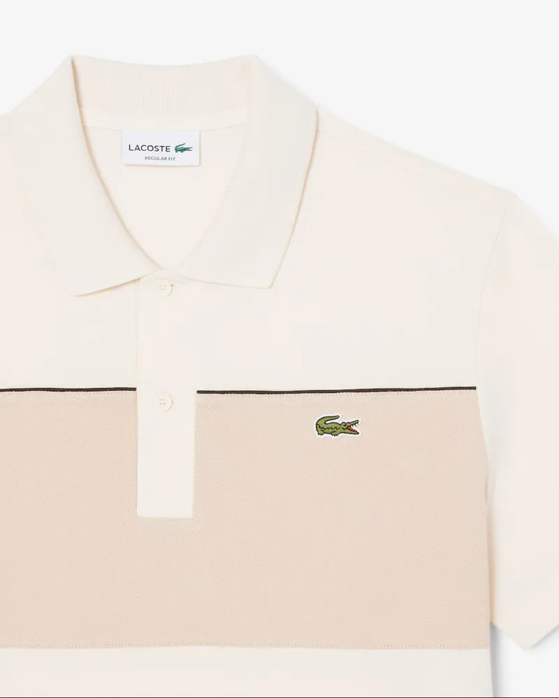 Lacoste Colour Block Polo Shirt Beige-4