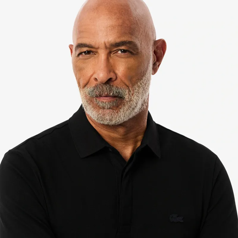 Lacoste Paris Stretch Long Sleeve Piqué Polo Shirt Black-1