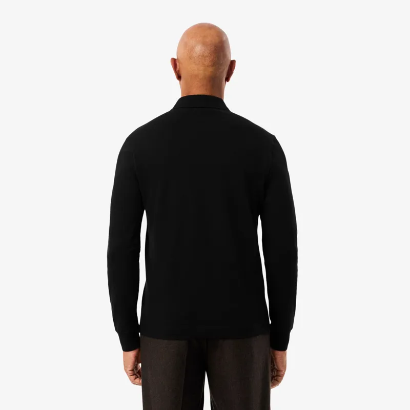 Lacoste Paris Stretch Long Sleeve Piqué Polo Shirt Black-6
