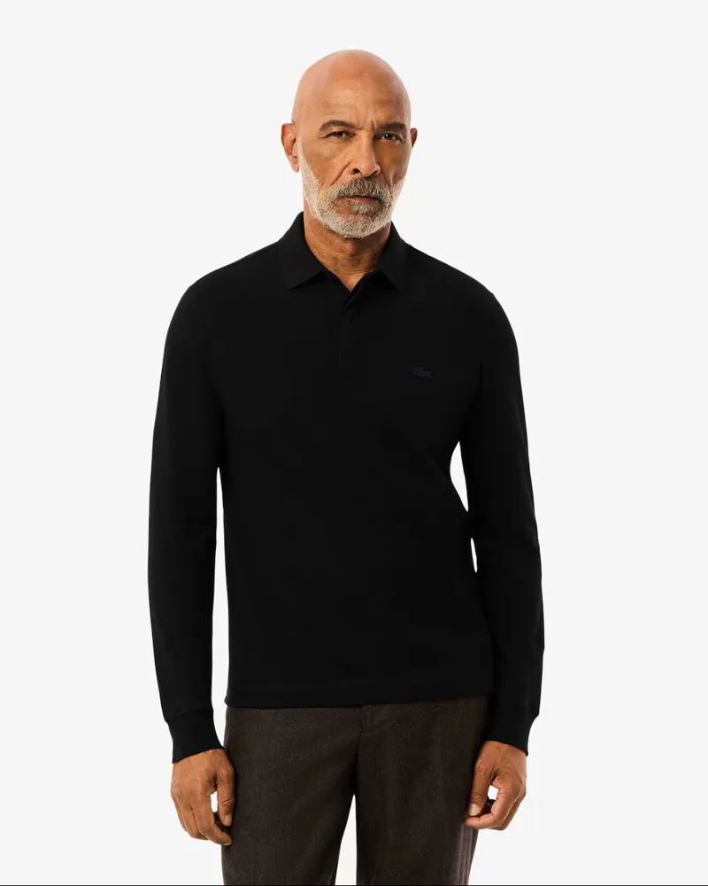 Lacoste Paris Stretch Long Sleeve Piqué Polo Shirt Black-5
