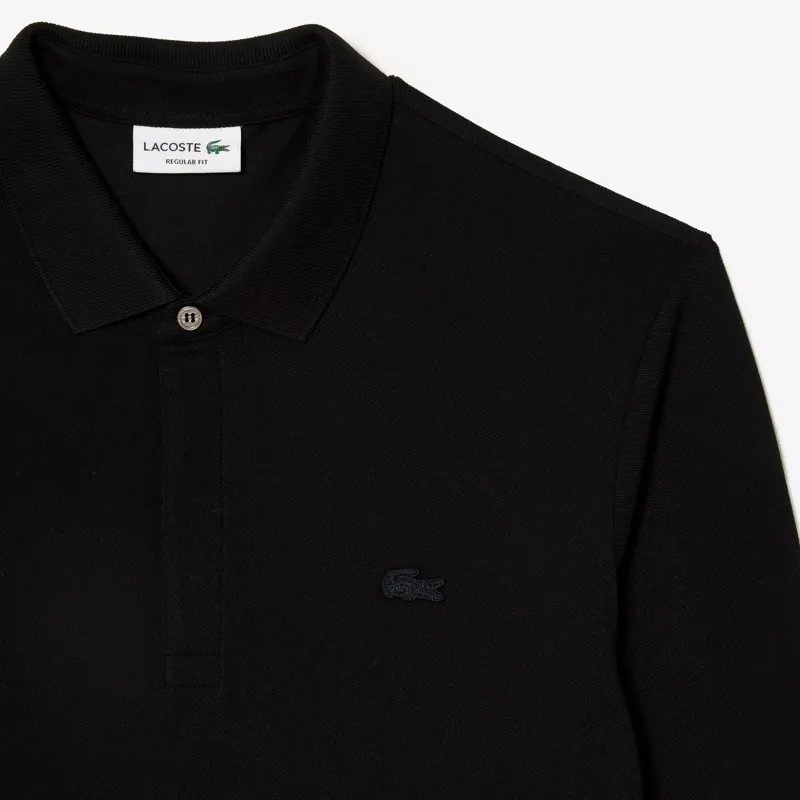 Lacoste Paris Stretch Long Sleeve Piqué Polo Shirt Black-4
