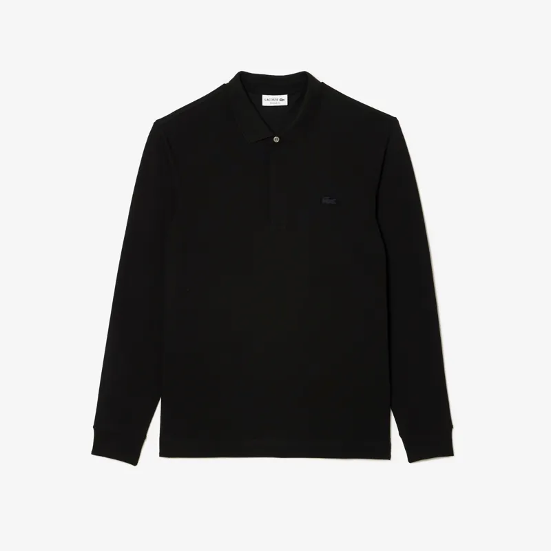 Lacoste Paris Stretch Long Sleeve Piqué Polo Shirt Black-3