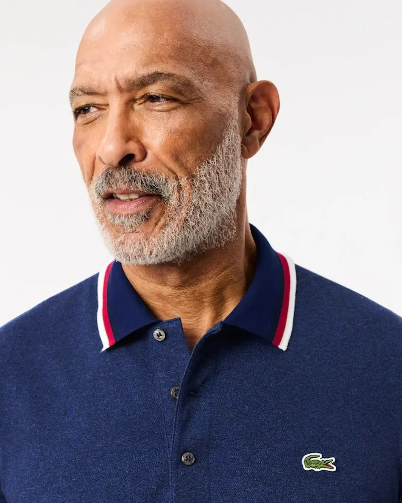 Lacoste Contrast Collar Polo Shirt Blue Chine-2