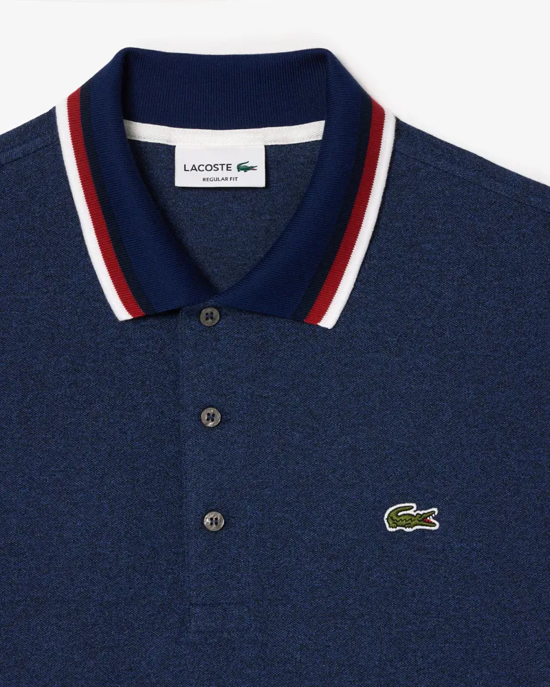 Lacoste Contrast Collar Polo Shirt Blue Chine-4