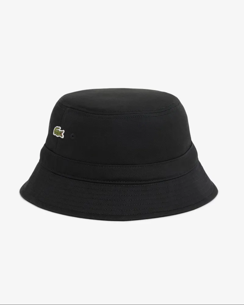 Lacoste Lined Cotton Twill Bucket Hat Black