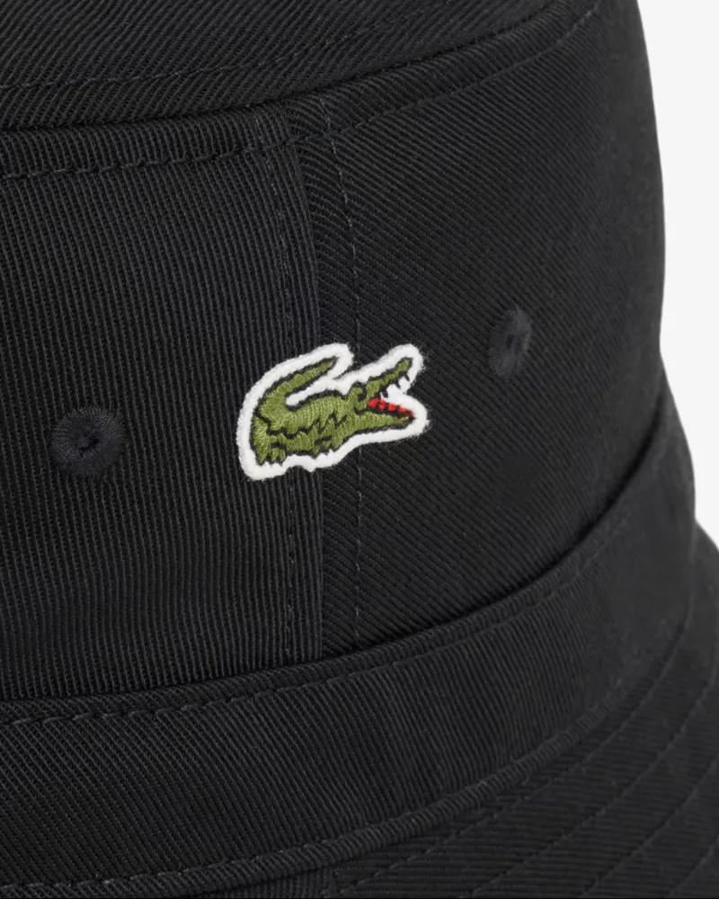 Lacoste Lined Cotton Twill Bucket Hat Black-3