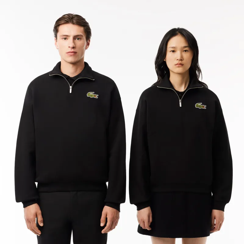 Lacoste Loose Fit Half Zip Big Croc Black LARGE ONLY LAST ONE-2