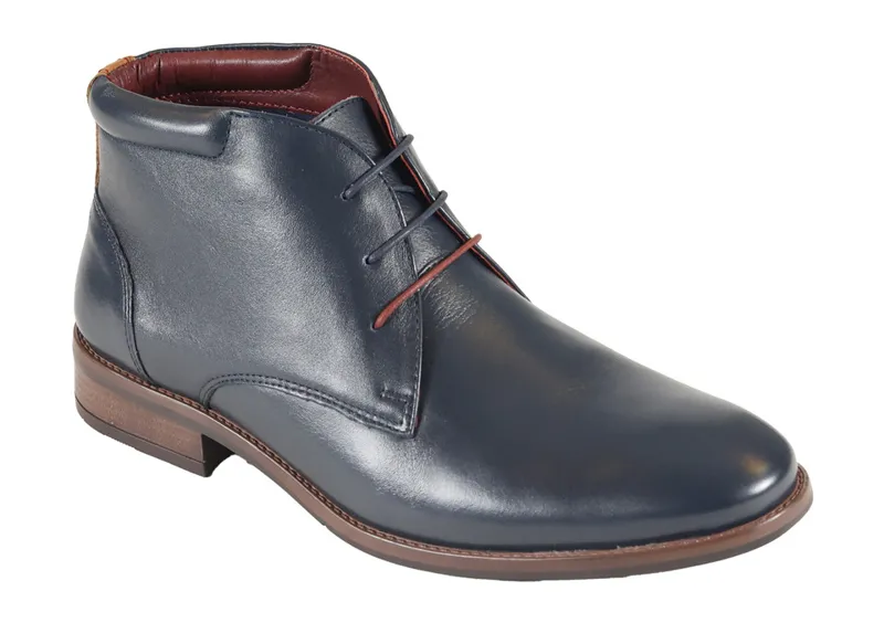 Front Logan Ankle Boots Navy 