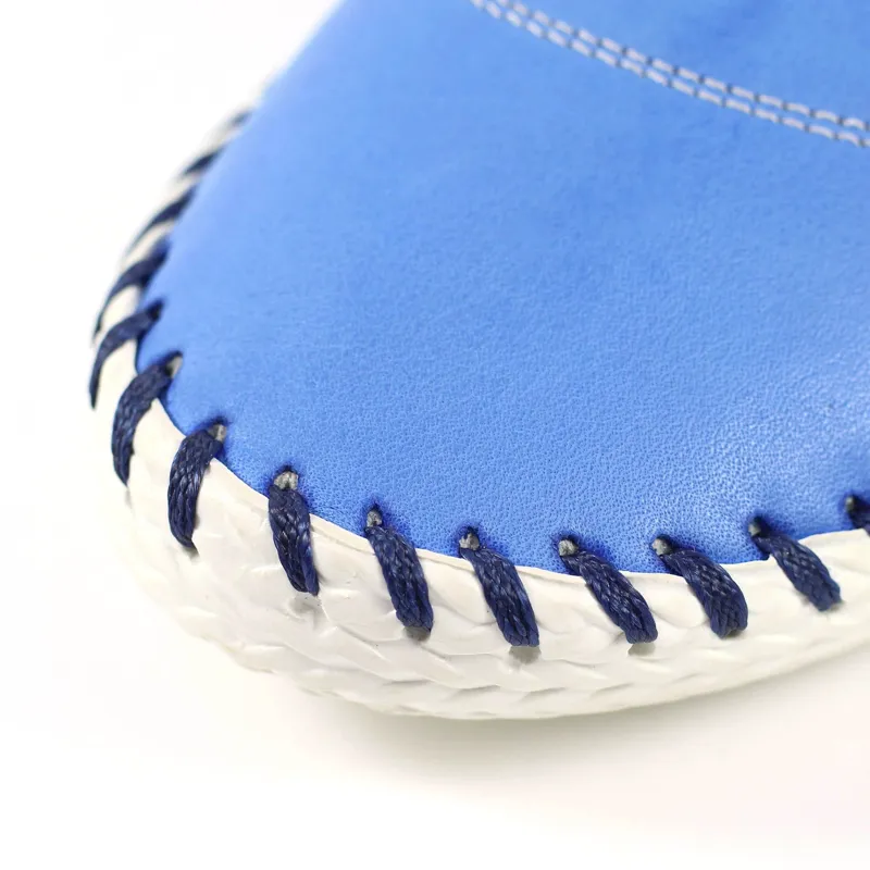 Lunar St Ives Leather Pump Plimsoll Blue-4