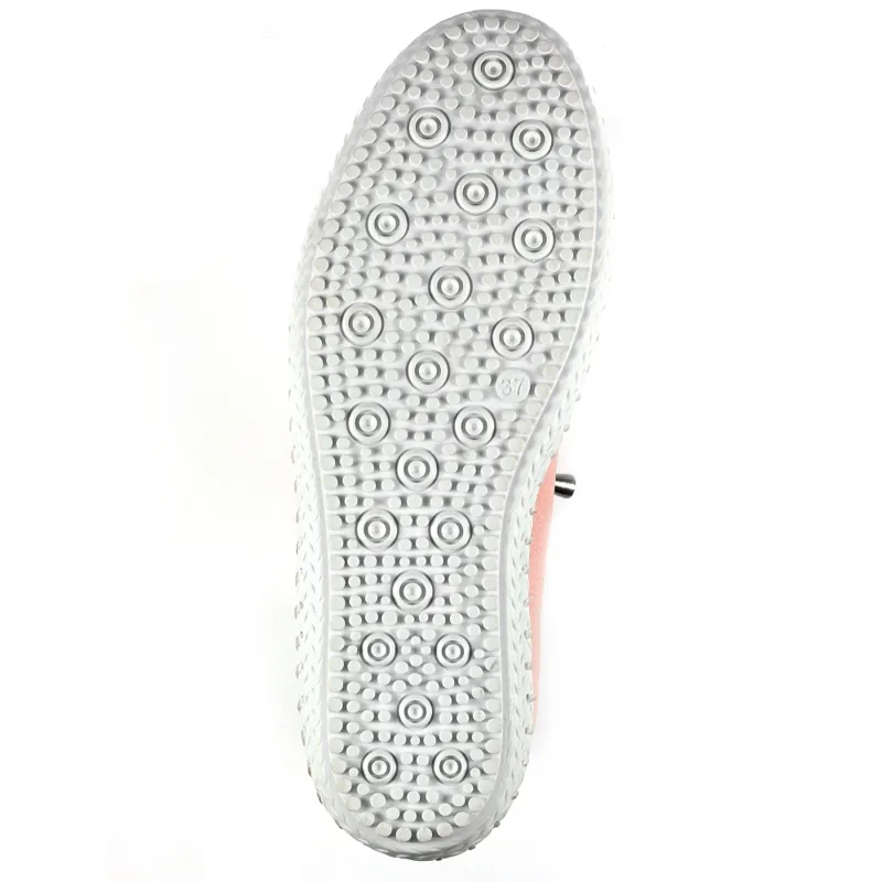 Lunar St Ives Leather Pump Plimsoll Pink-3