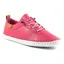 Lunar St Ives Leather Pump Plimsoll Raspberry