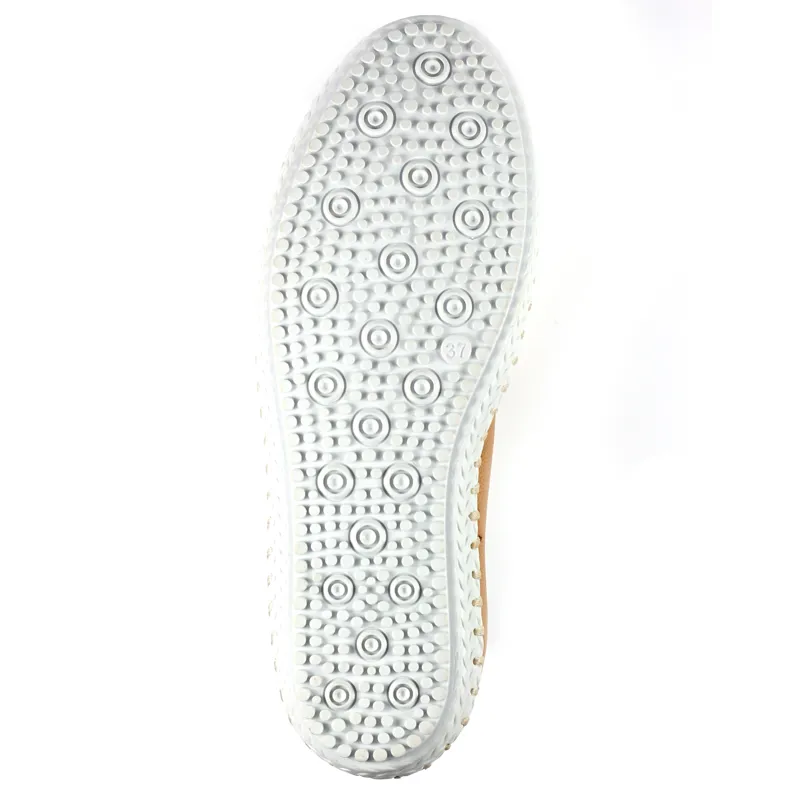 Lunar St Ives Leather Pump Plimsoll Tan-7