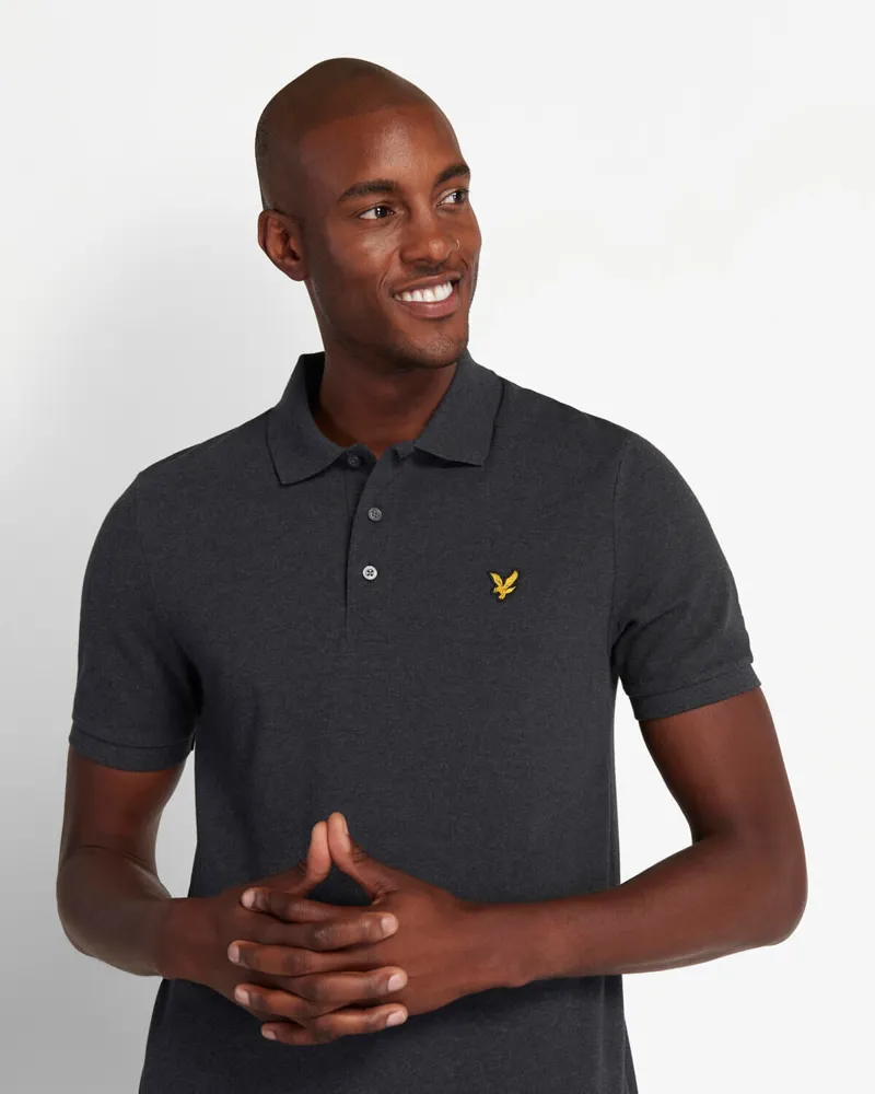 Lyle and Scott Plain Polo T-shirt Charcoal Marl SMALL and XXL ONLY-2