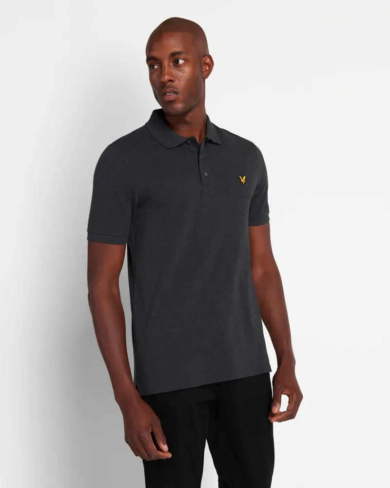 Lyle and Scott Plain Polo T-shirt Charcoal Marl XL ONLY LAST ONE-2