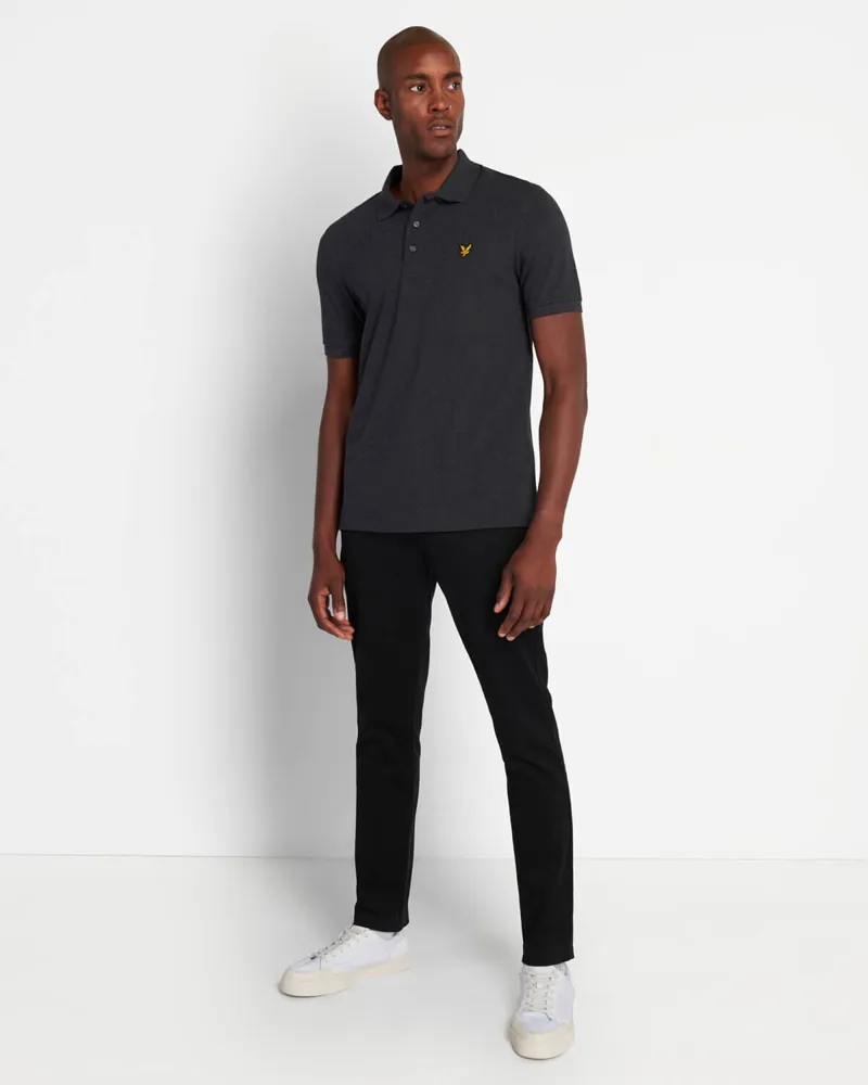 Lyle and Scott Plain Polo T-shirt Charcoal Marl XL ONLY LAST ONE-4