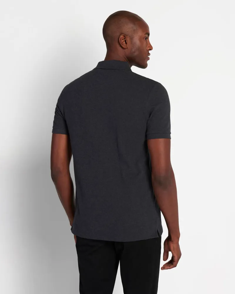 Lyle and Scott Plain Polo T-shirt Charcoal Marl XL ONLY LAST ONE-3