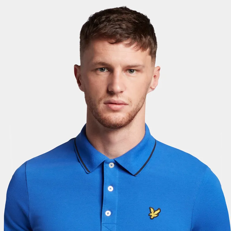 Lyle and Scott Tipped Polo T-shirt Electric Cobalt / Navy XXL ONLY -1