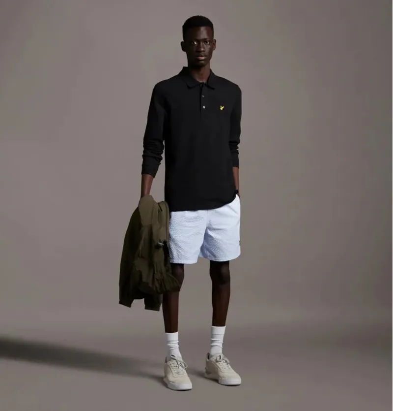 Lyle and Scott Long Sleeve Polo T-shirt Jet Black XXL ONLY-2