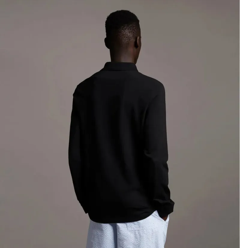 Lyle and Scott Long Sleeve Polo T-shirt Jet Black XXL ONLY-4