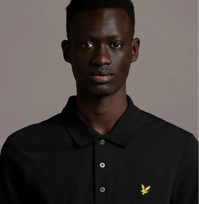 Lyle and Scott Long Sleeve Polo T-shirt Jet Black XXL ONLY-1