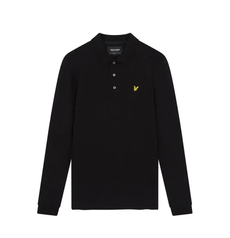 Lyle and Scott Long Sleeve Polo T-shirt Jet Black XXL ONLY