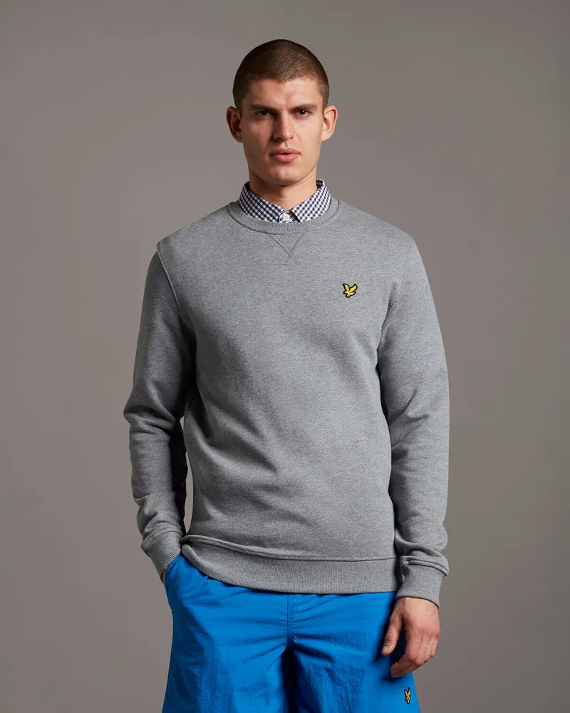 Lyle and Scott Crew Neck Sweatshirt Mid Grey Marl XXL ONLY -1