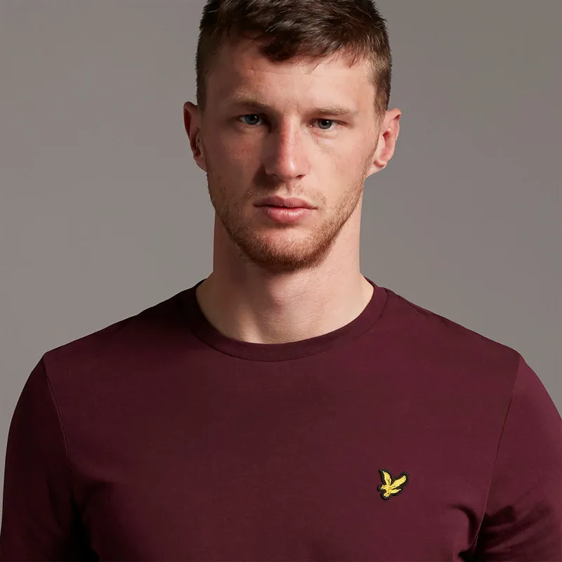 Lyle and Scott Plain T-shirt Burgundy LARGE ONLY LAST ONE-3