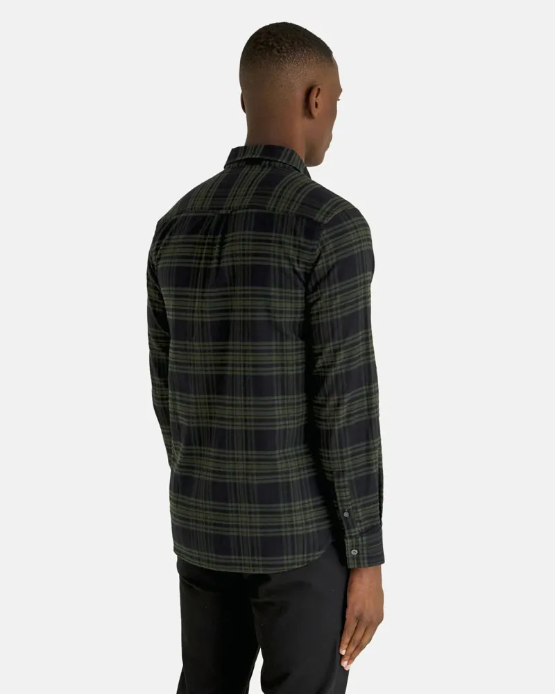 Lyle and Scott Check Flannel Shirt Moss Green LARGE ONLY LAST ONE-2