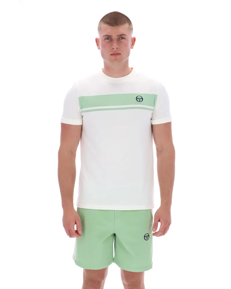 Sergio Tacchini Masters T-shirt Gardenia / Quiet Green-4