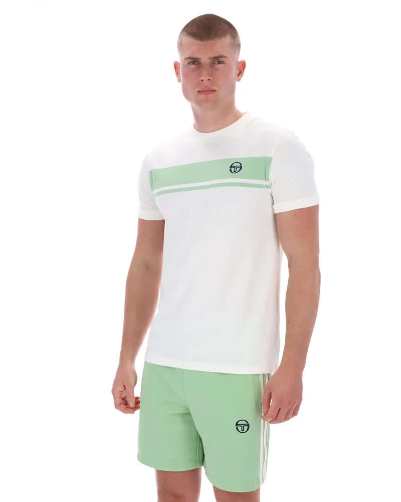 Sergio Tacchini Masters T-shirt Gardenia / Quiet Green-6