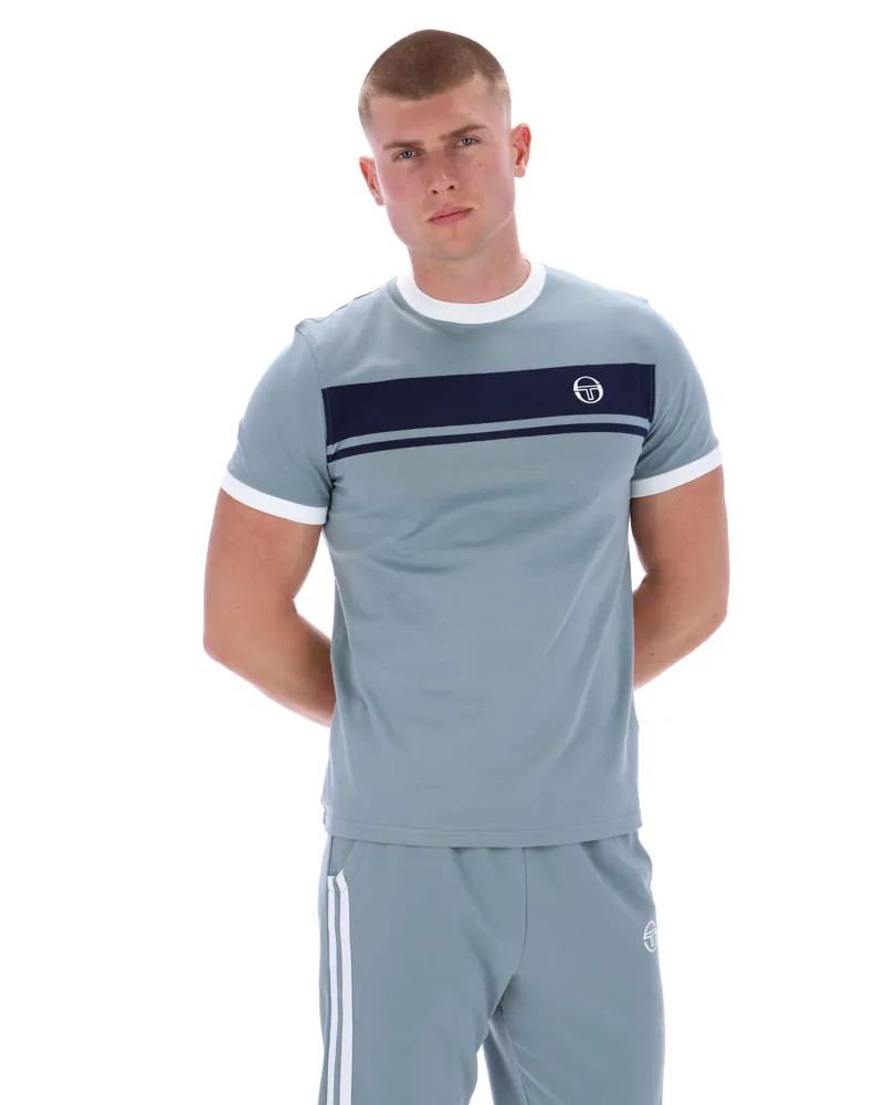 Sergio Tacchini Masters T-shirt Lead / Maritime Blue / White-4